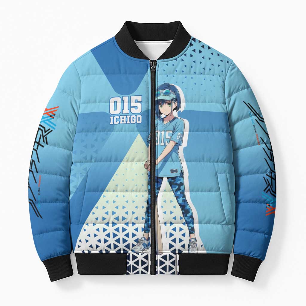 Ichigo Bomber Puffer Jacket Cool Blue Baseball Anime Style