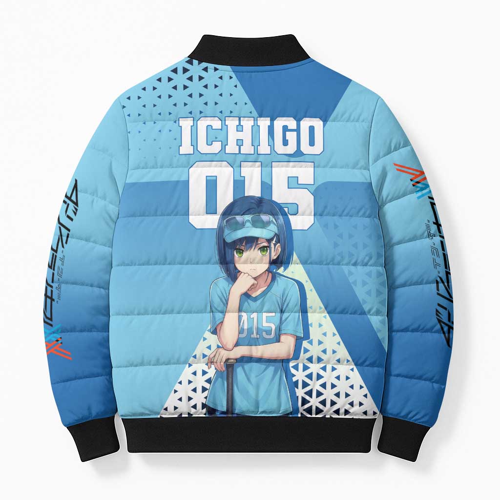 Ichigo Bomber Puffer Jacket Cool Blue Baseball Anime Style