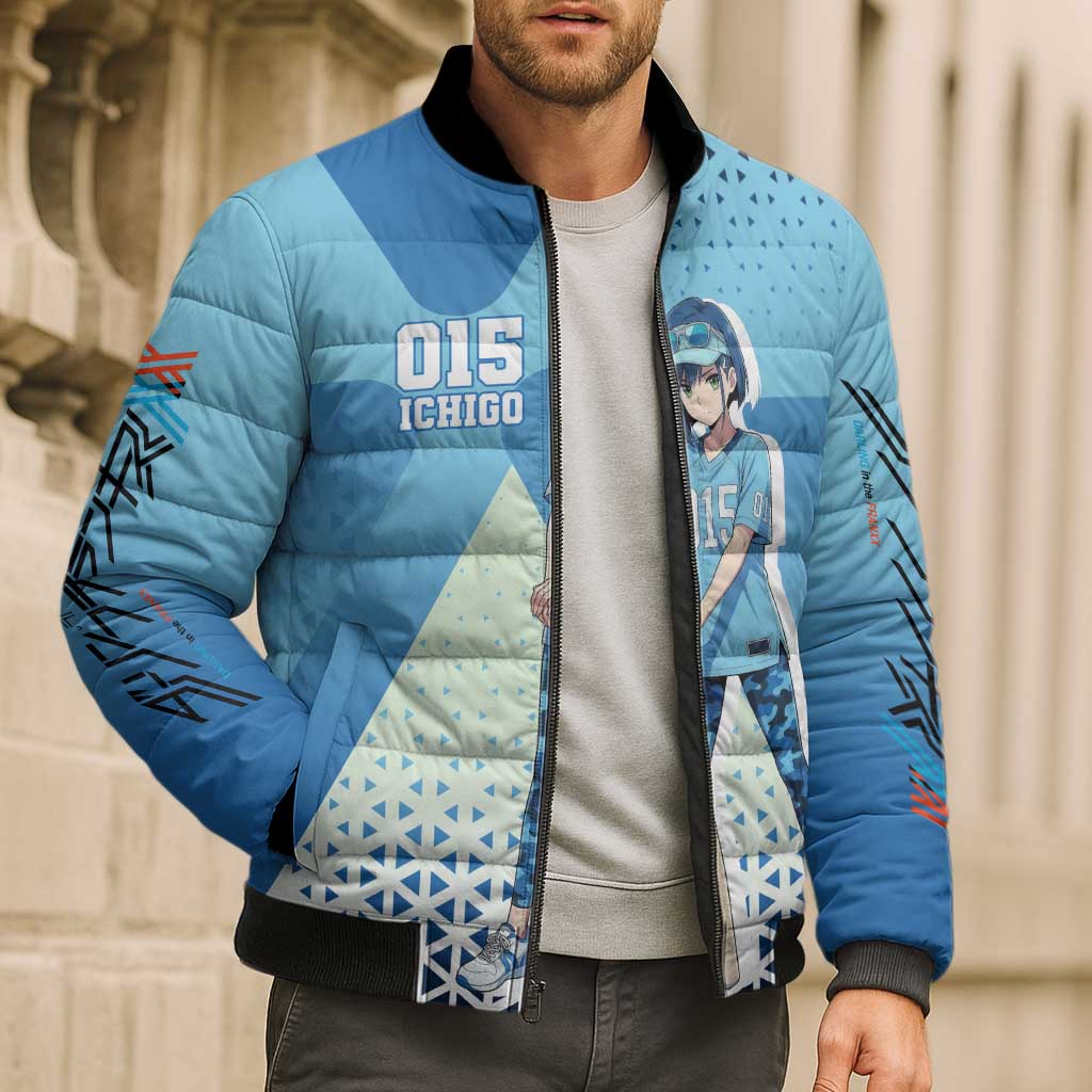 Ichigo Bomber Puffer Jacket Cool Blue Baseball Anime Style