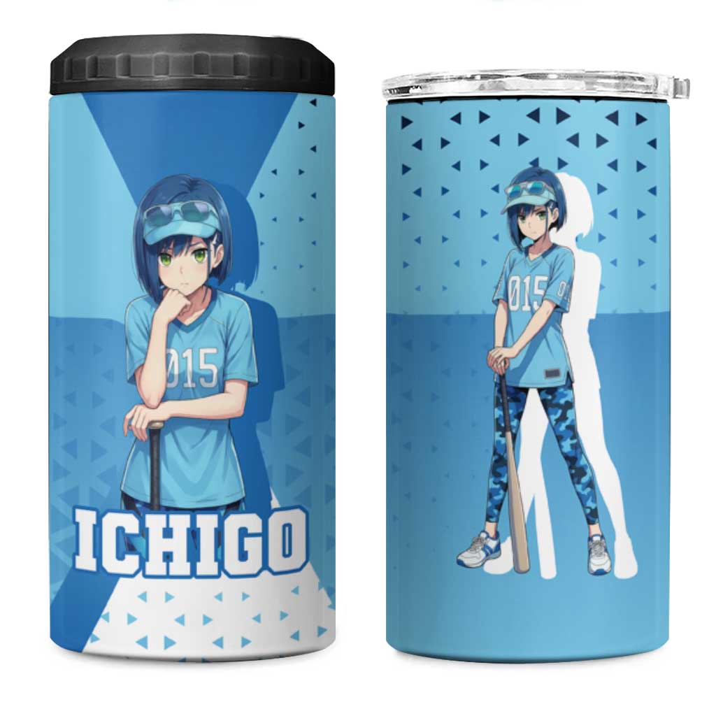 Ichigo 4 in 1 Can Cooler Tumbler Cool Blue Baseball Anime Style