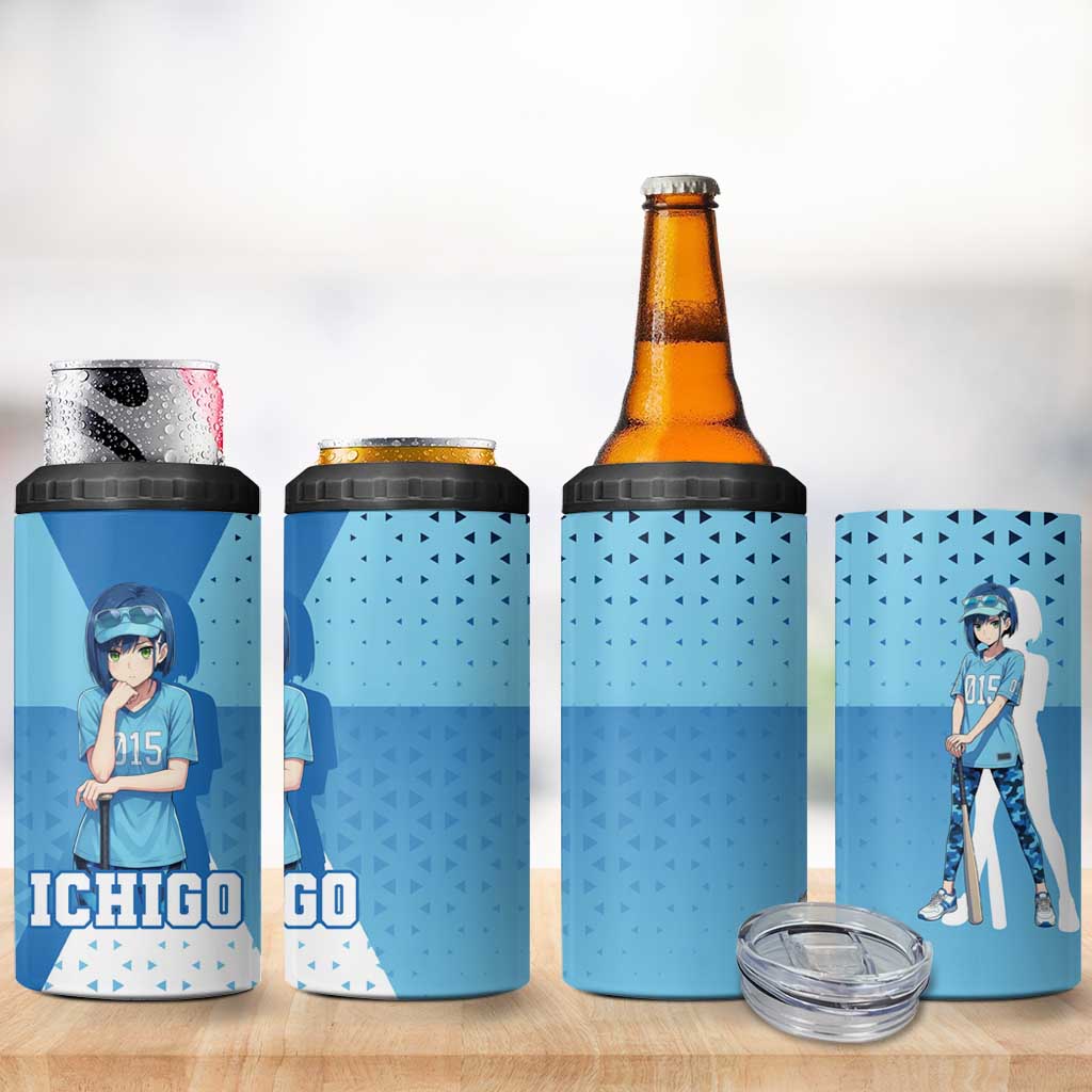 Ichigo 4 in 1 Can Cooler Tumbler Cool Blue Baseball Anime Style