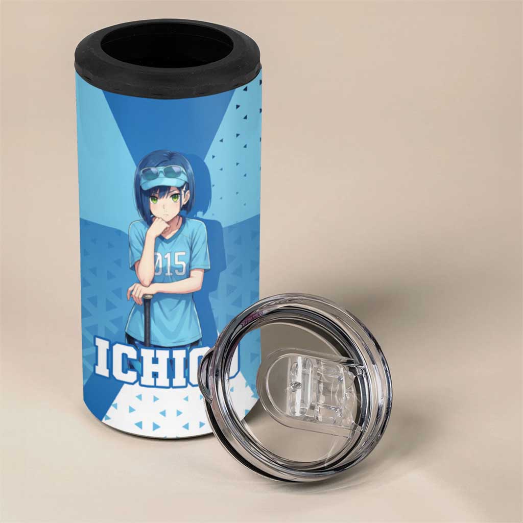 Ichigo 4 in 1 Can Cooler Tumbler Cool Blue Baseball Anime Style
