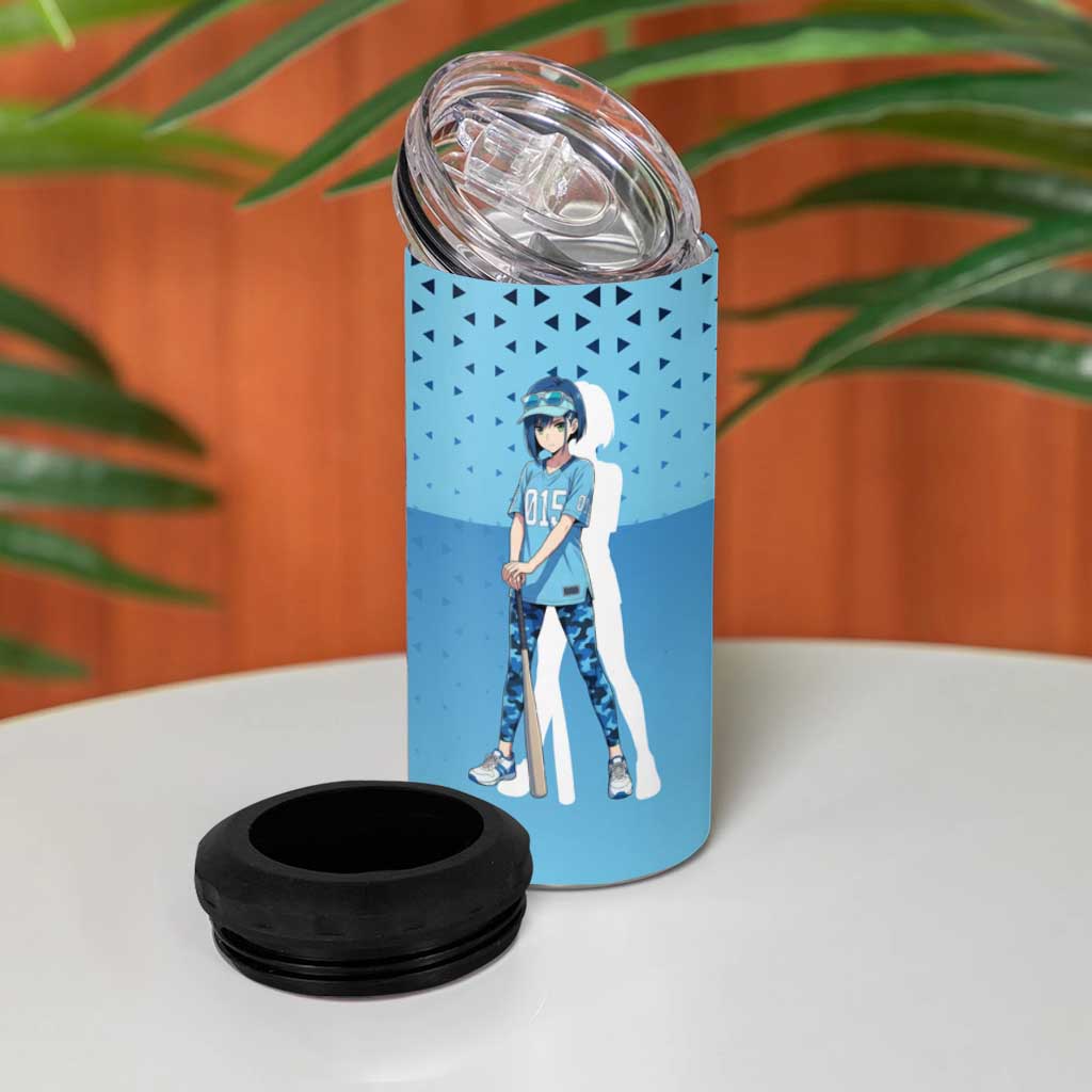 Ichigo 4 in 1 Can Cooler Tumbler Cool Blue Baseball Anime Style