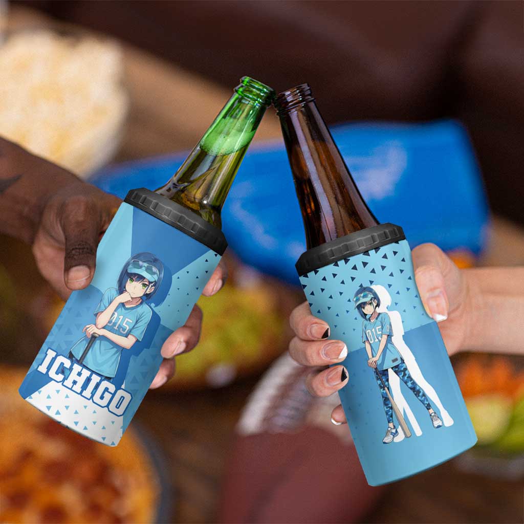 Ichigo 4 in 1 Can Cooler Tumbler Cool Blue Baseball Anime Style
