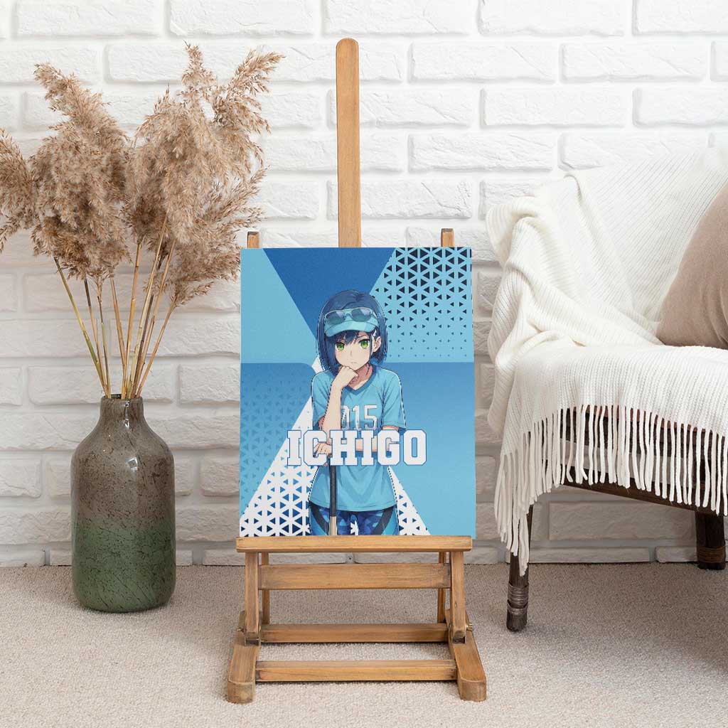 Ichigo Canvas Wall Art Cool Blue Baseball Anime Style