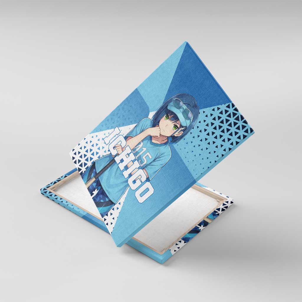 Ichigo Canvas Wall Art Cool Blue Baseball Anime Style