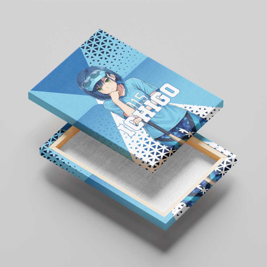 Ichigo Canvas Wall Art Cool Blue Baseball Anime Style
