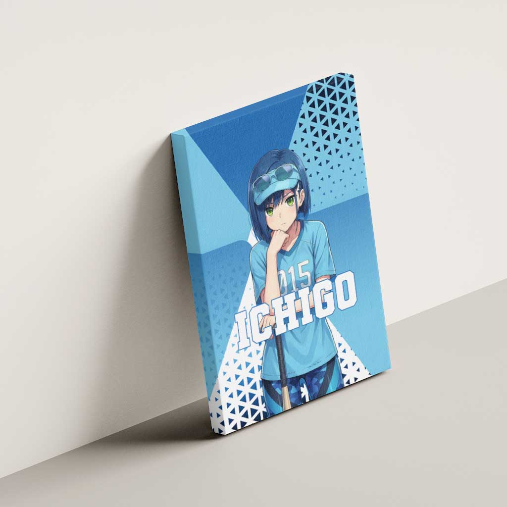 Ichigo Canvas Wall Art Cool Blue Baseball Anime Style