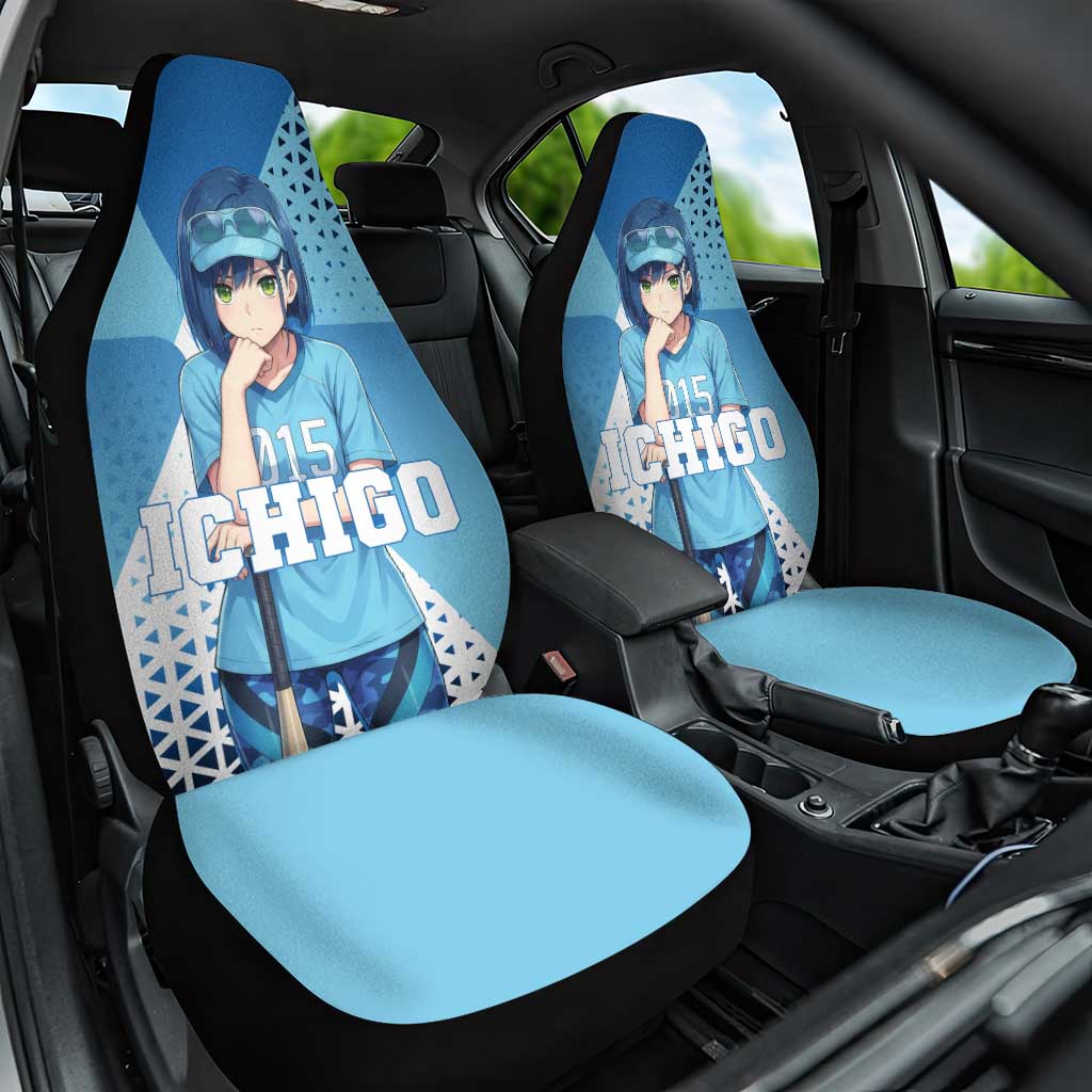 Ichigo Car Seat Cover Cool Blue Baseball Anime Style