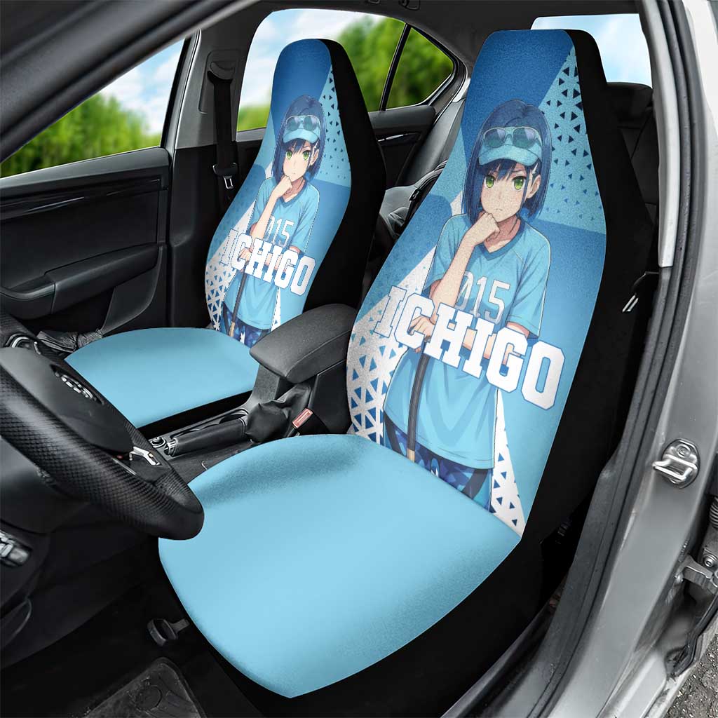 Ichigo Car Seat Cover Cool Blue Baseball Anime Style