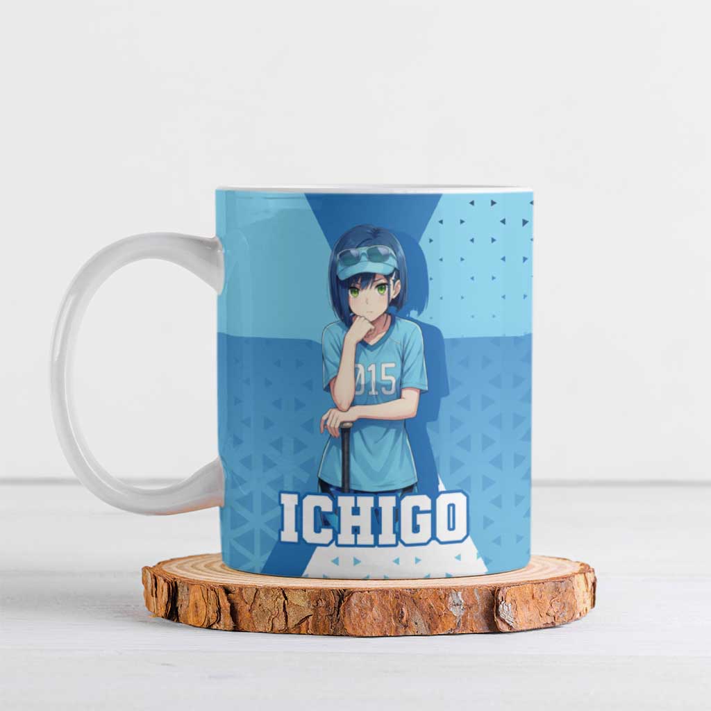 Ichigo Ceramic Mug Cool Blue Baseball Anime Style