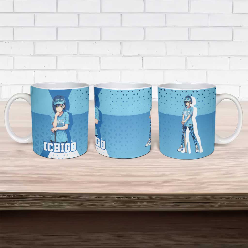 Ichigo Ceramic Mug Cool Blue Baseball Anime Style