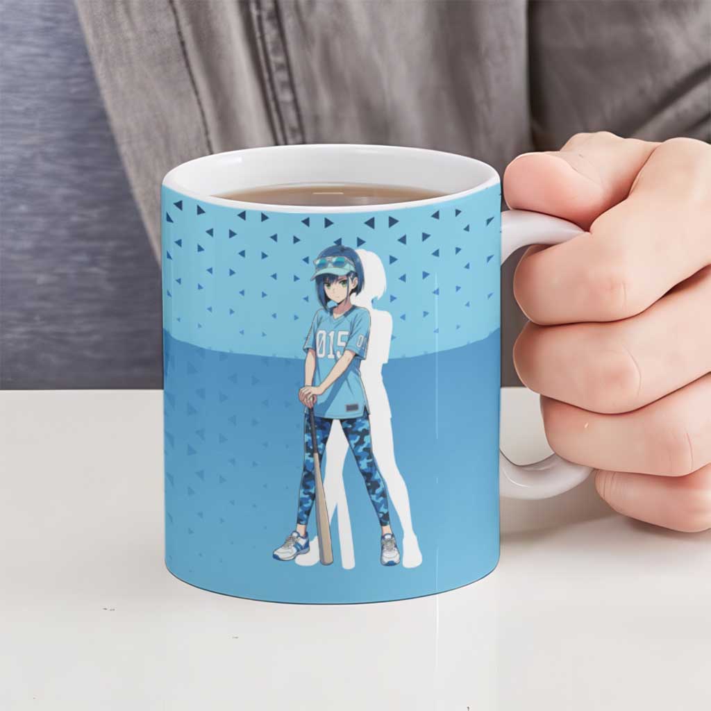 Ichigo Ceramic Mug Cool Blue Baseball Anime Style