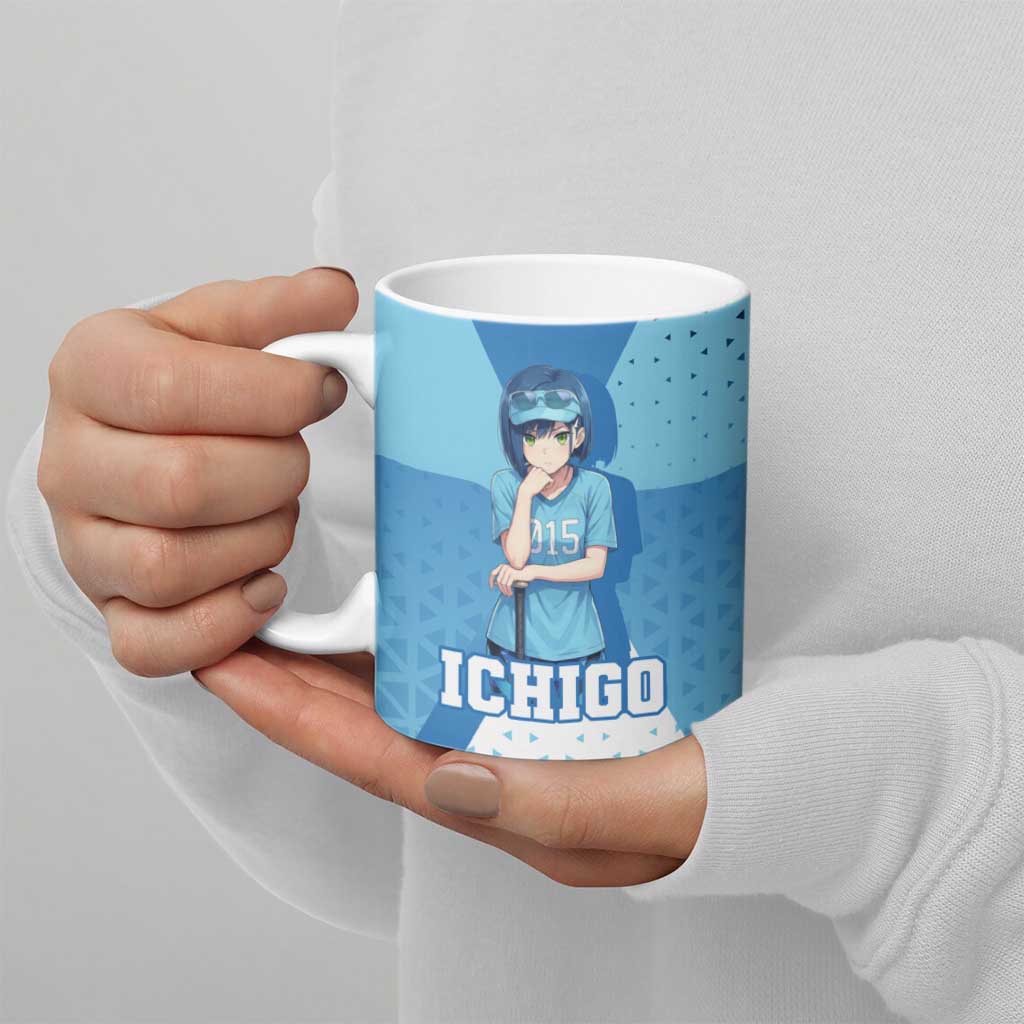 Ichigo Ceramic Mug Cool Blue Baseball Anime Style