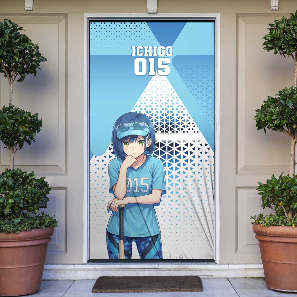 Ichigo Door Cover Cool Blue Baseball Anime Style