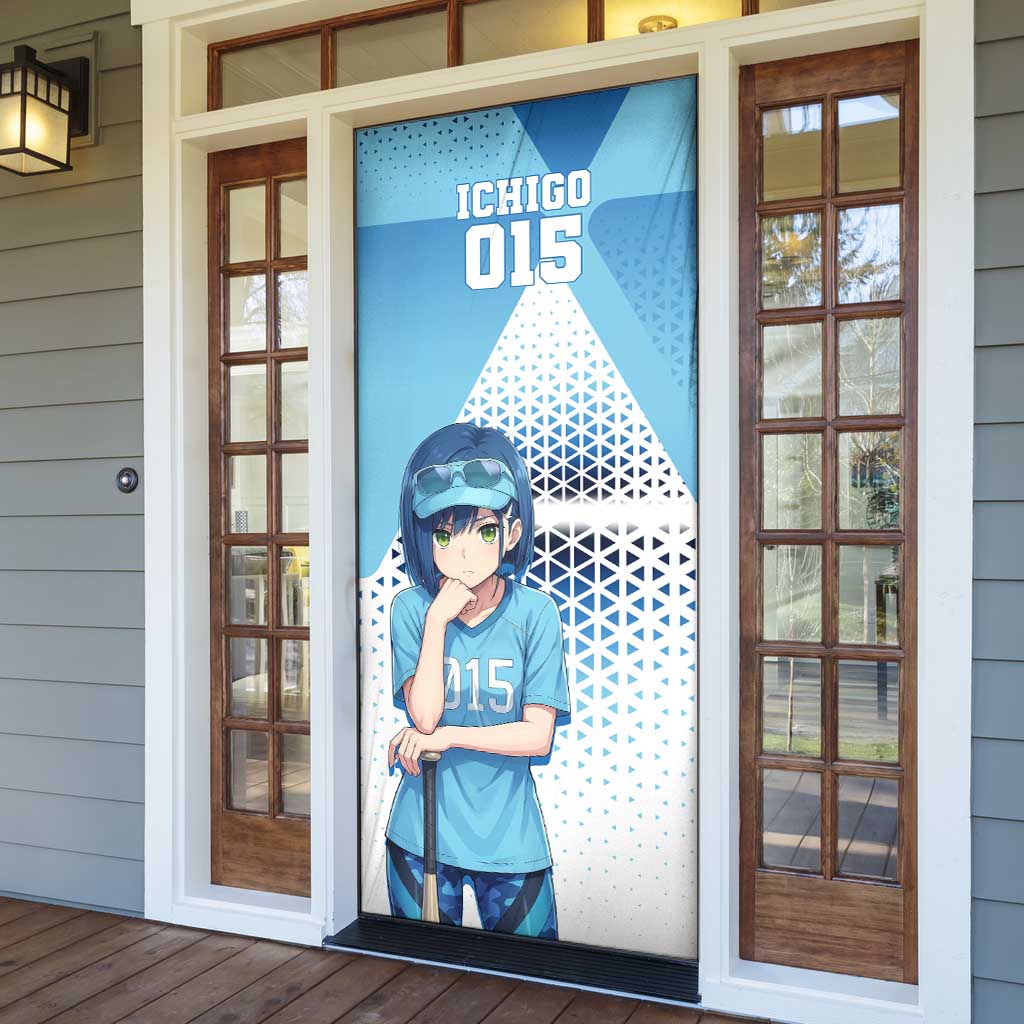 Ichigo Door Cover Cool Blue Baseball Anime Style