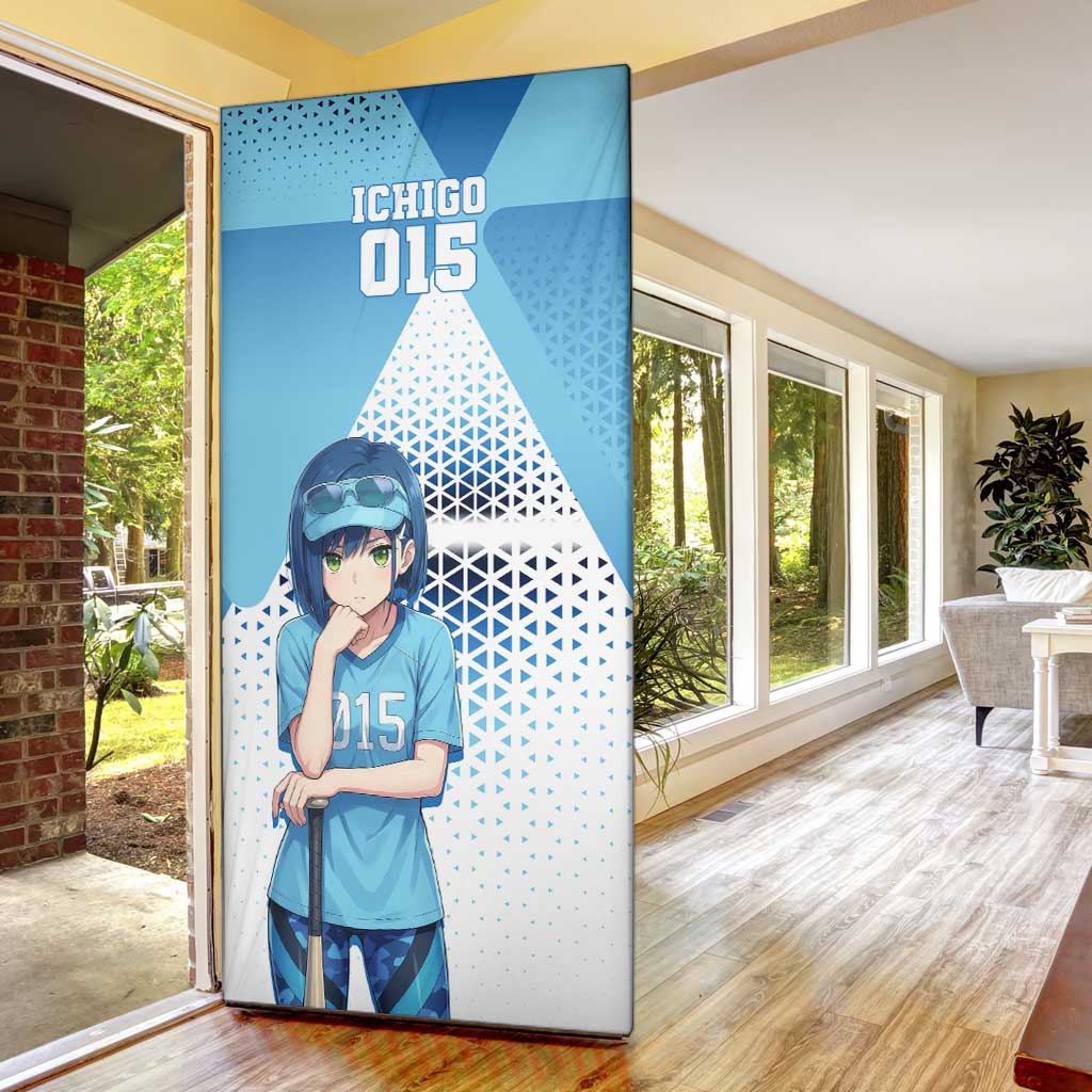 Ichigo Door Cover Cool Blue Baseball Anime Style