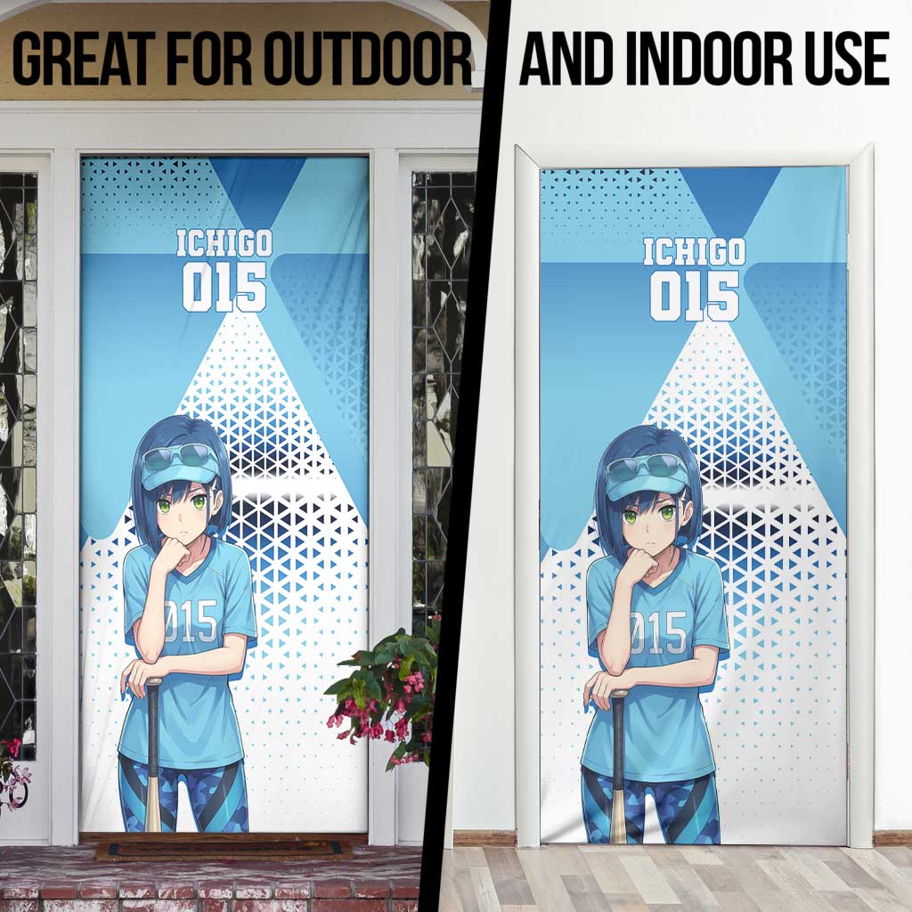 Ichigo Door Cover Cool Blue Baseball Anime Style