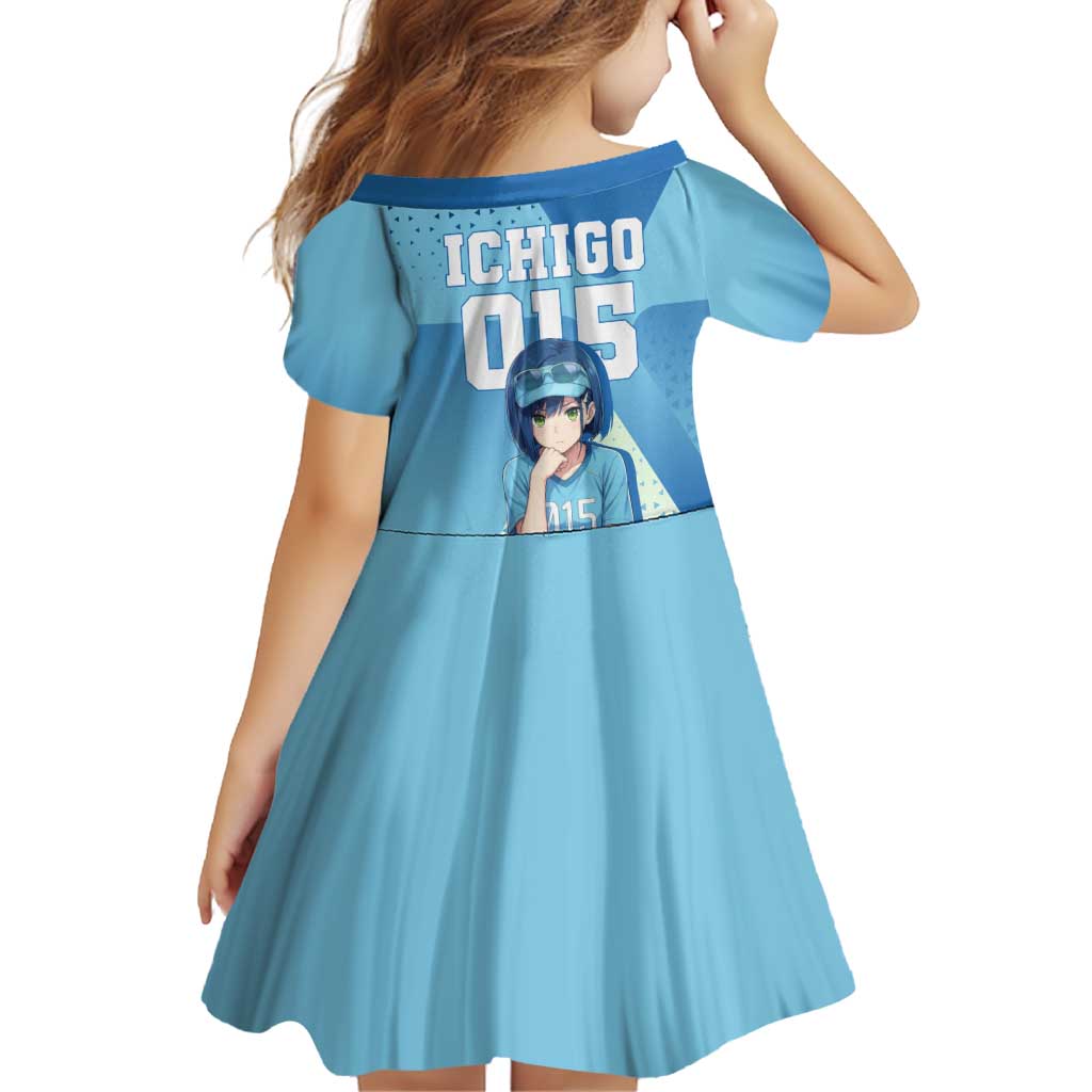 Ichigo Family Matching Off The Shoulder Long Sleeve Dress and Hawaiian Shirt Cool Blue Baseball Anime Style