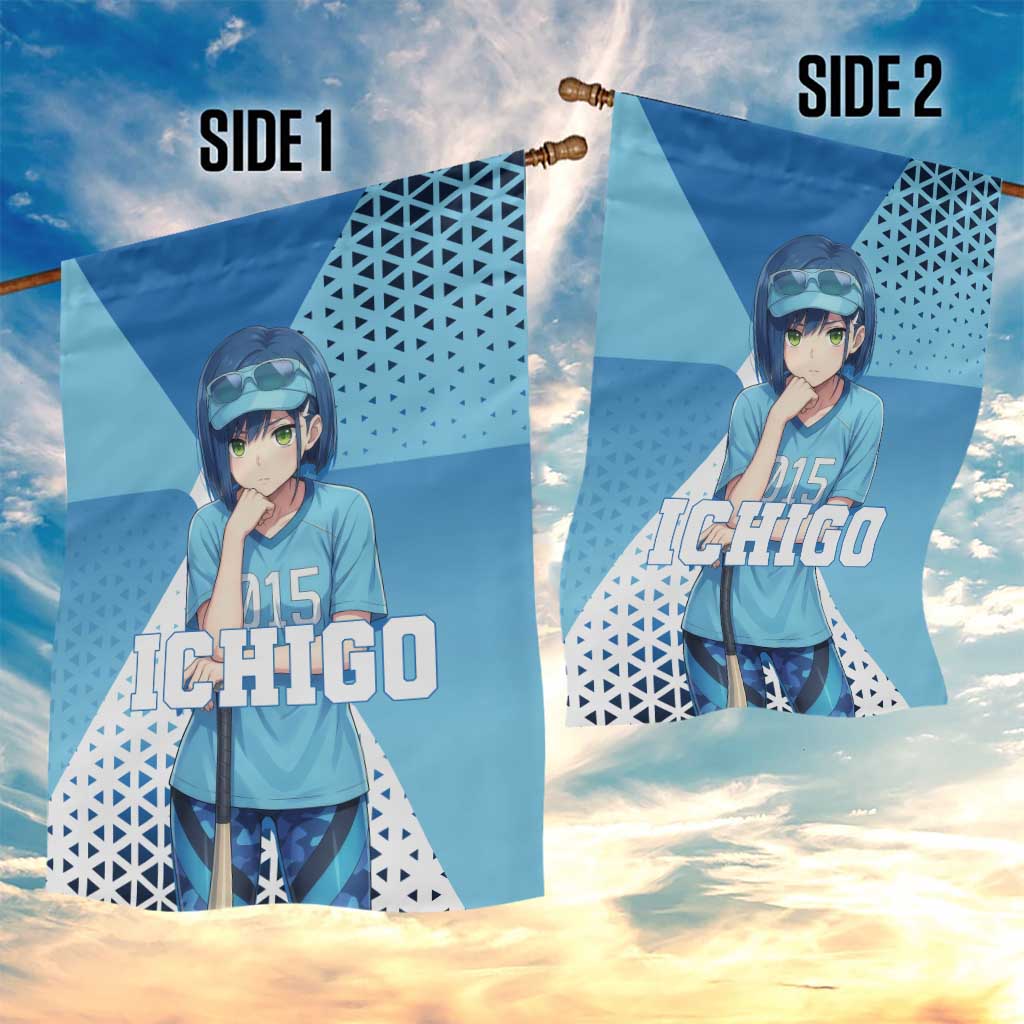 Ichigo Garden Flag Cool Blue Baseball Anime Style