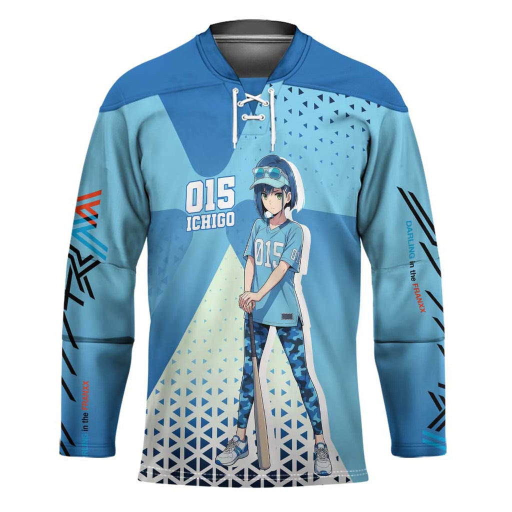 Ichigo Hockey Jersey Cool Blue Baseball Anime Style