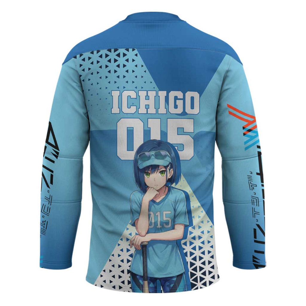 Ichigo Hockey Jersey Cool Blue Baseball Anime Style