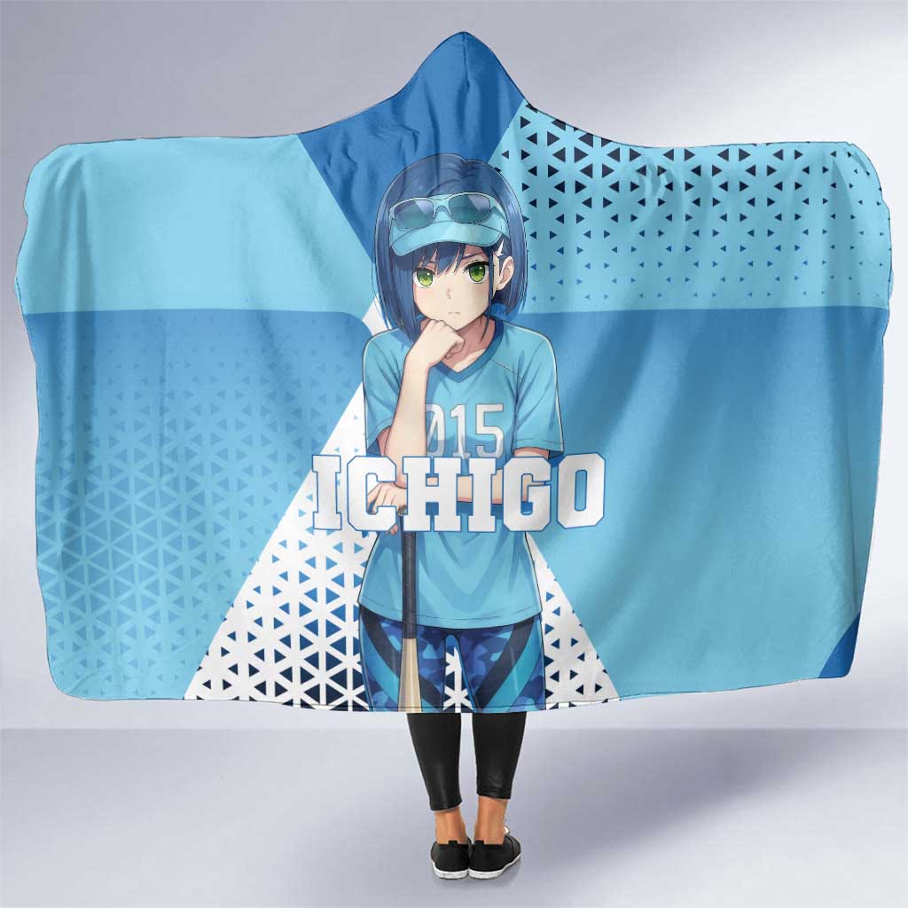 Ichigo Hooded Blanket Cool Blue Baseball Anime Style