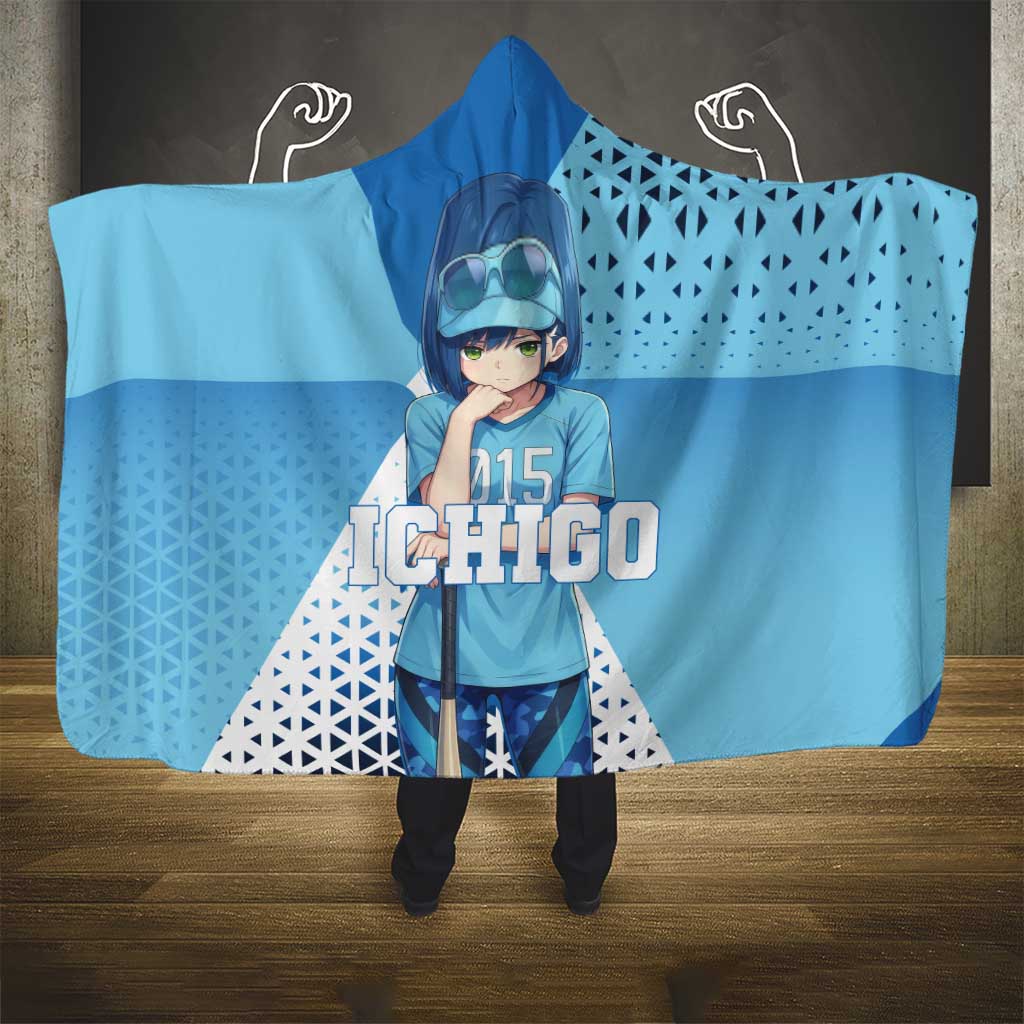 Ichigo Hooded Blanket Cool Blue Baseball Anime Style