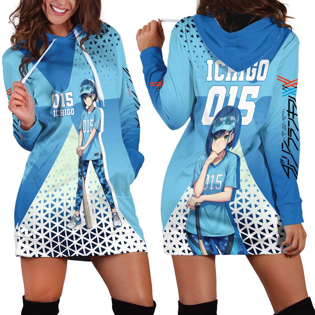 Ichigo Hoodie Dress Cool Blue Baseball Anime Style