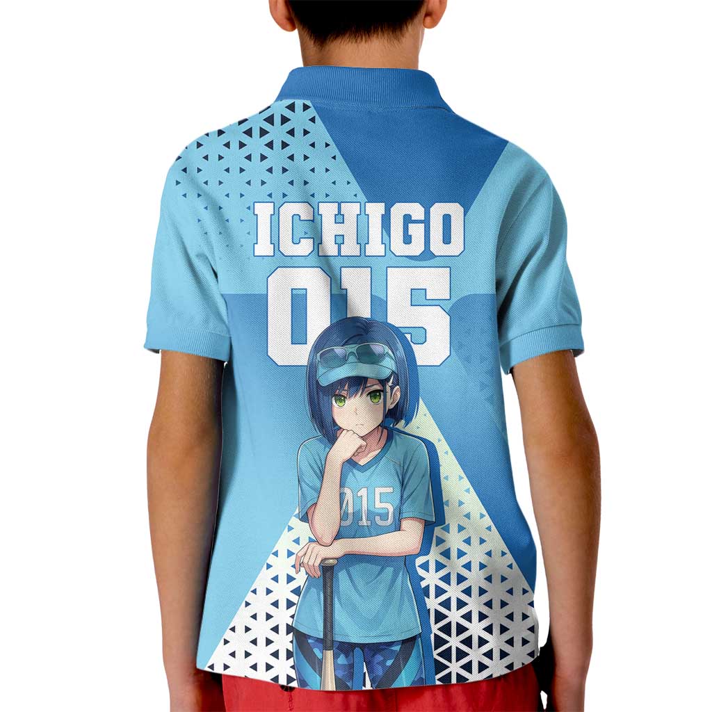 Ichigo Kid Polo Shirt Cool Blue Baseball Anime Style