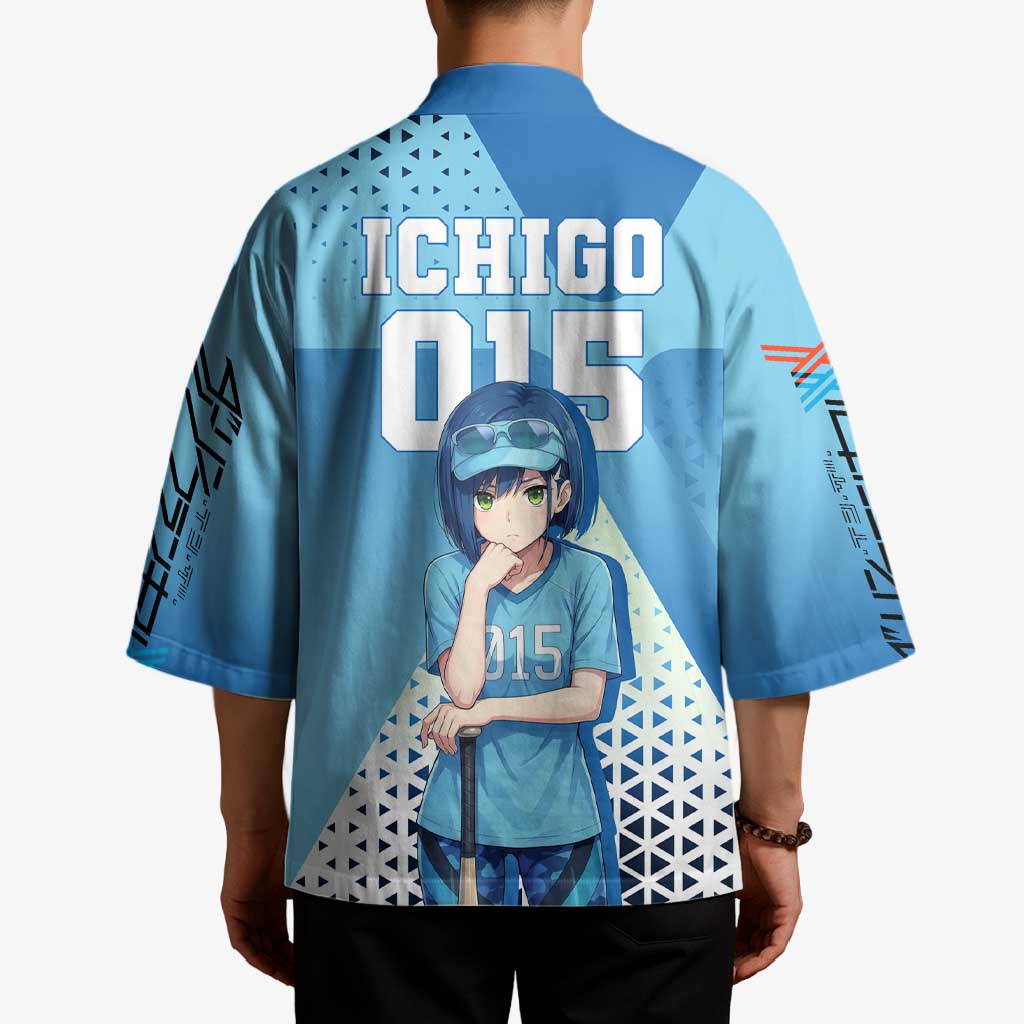 Ichigo Kimono Cool Blue Baseball Anime Style