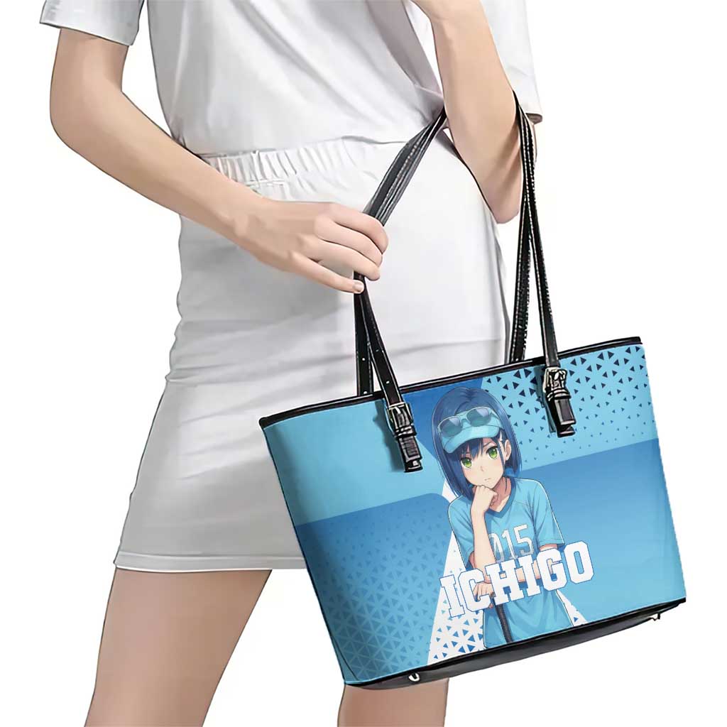 Ichigo Leather Tote Bag Cool Blue Baseball Anime Style