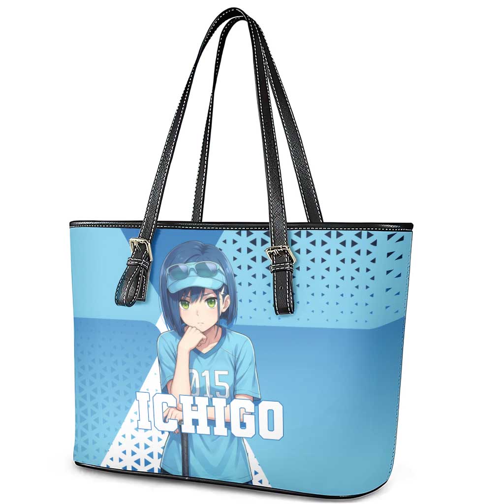 Ichigo Leather Tote Bag Cool Blue Baseball Anime Style
