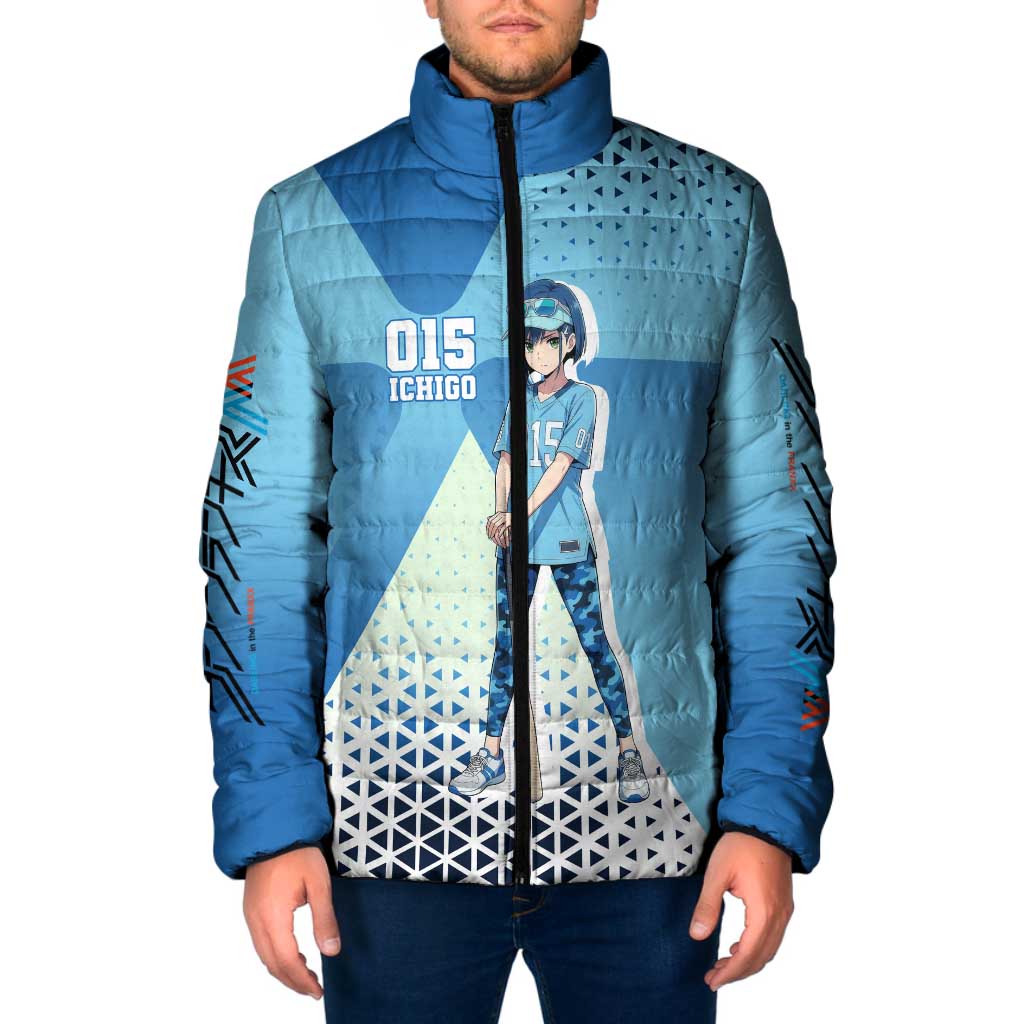 Ichigo Padded Jacket Cool Blue Baseball Anime Style