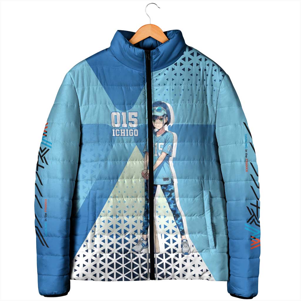 Ichigo Padded Jacket Cool Blue Baseball Anime Style