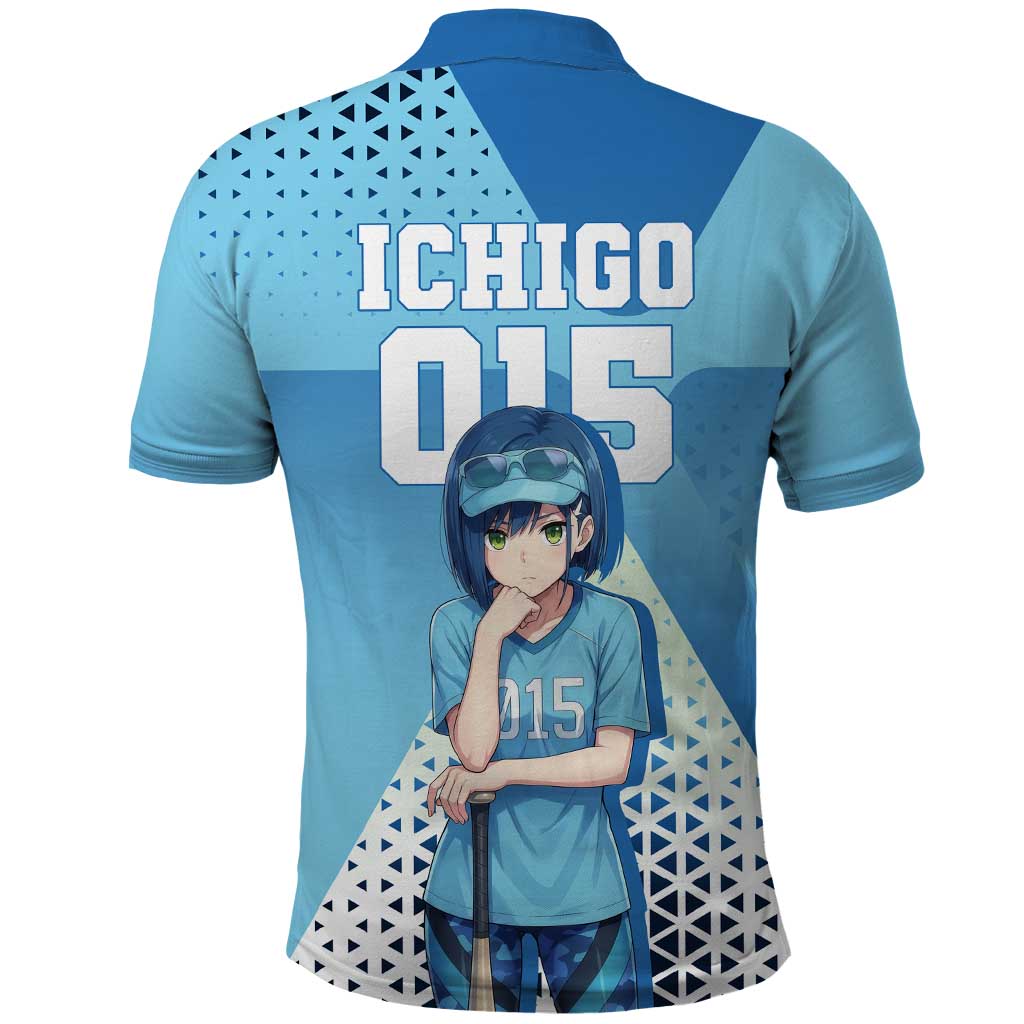 Ichigo Polo Shirt Cool Blue Baseball Anime Style