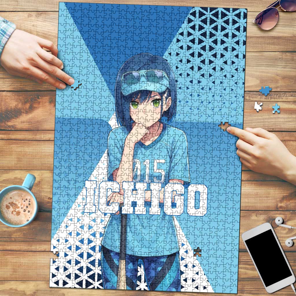 Ichigo Puzzle Cool Blue Baseball Anime Style