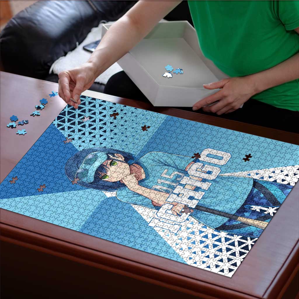 Ichigo Puzzle Cool Blue Baseball Anime Style