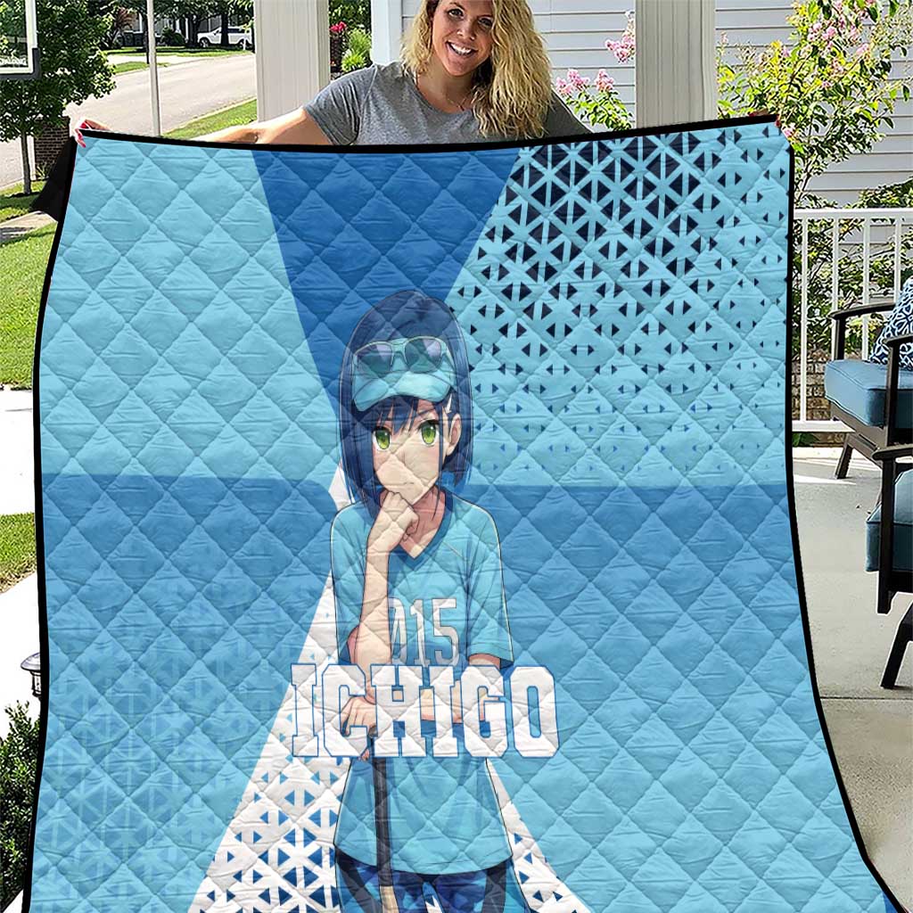 Ichigo Quilt Cool Blue Baseball Anime Style