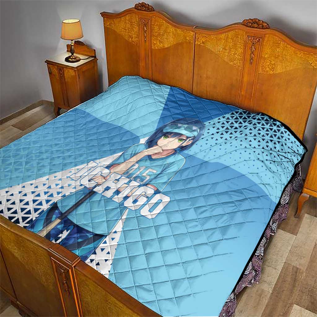 Ichigo Quilt Cool Blue Baseball Anime Style