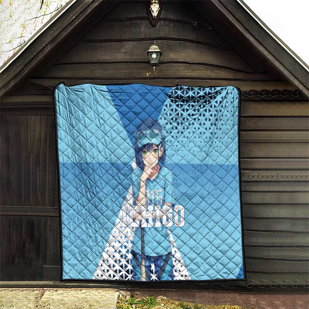 Ichigo Quilt Cool Blue Baseball Anime Style