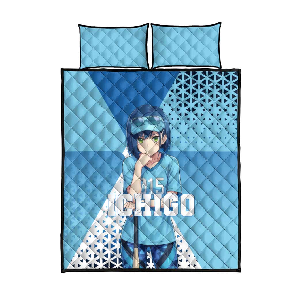 Ichigo Quilt Bed Set Cool Blue Baseball Anime Style