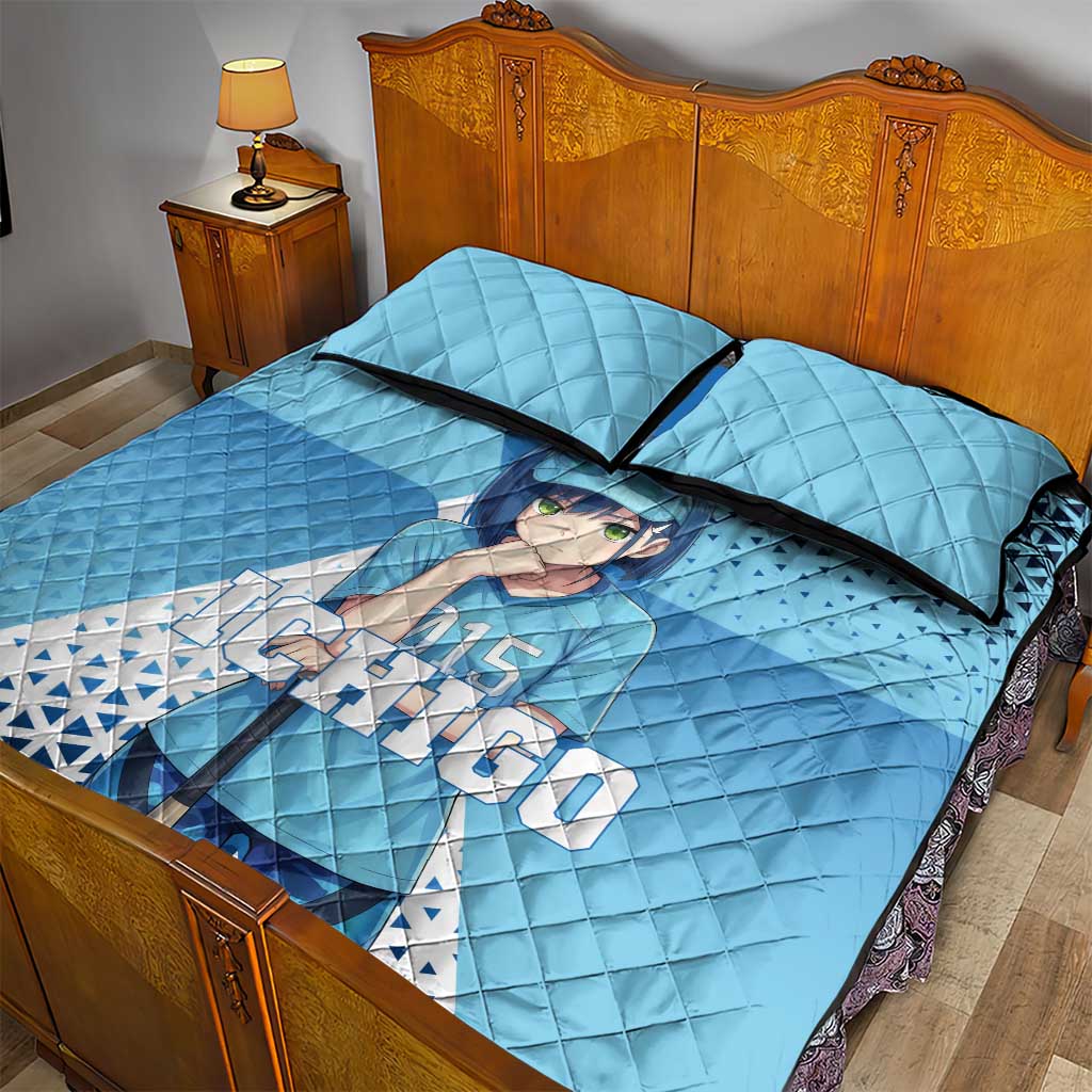 Ichigo Quilt Bed Set Cool Blue Baseball Anime Style