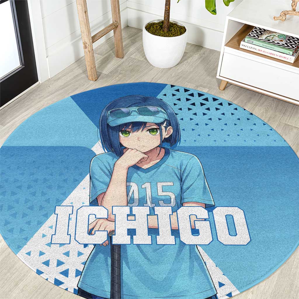 Ichigo Round Carpet Cool Blue Baseball Anime Style