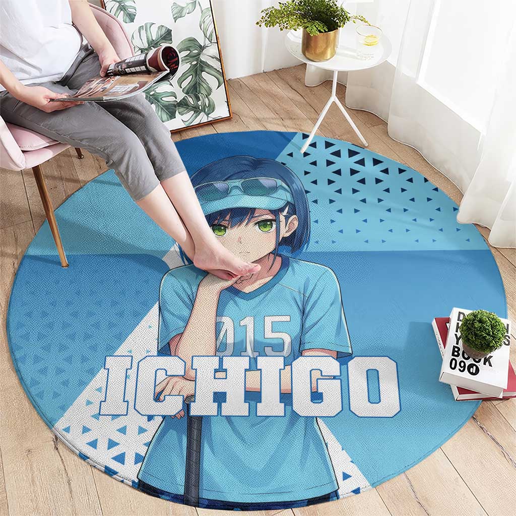Ichigo Round Carpet Cool Blue Baseball Anime Style
