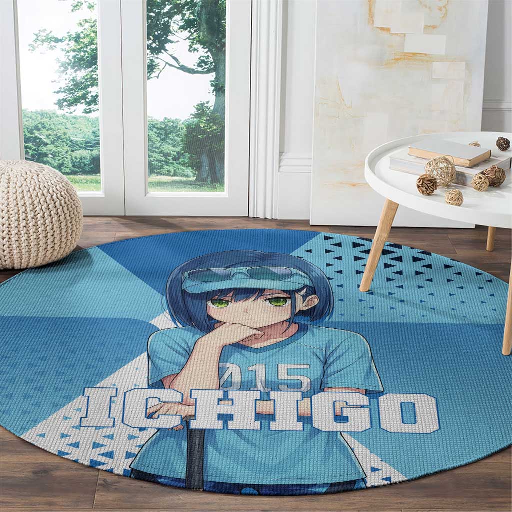 Ichigo Round Carpet Cool Blue Baseball Anime Style