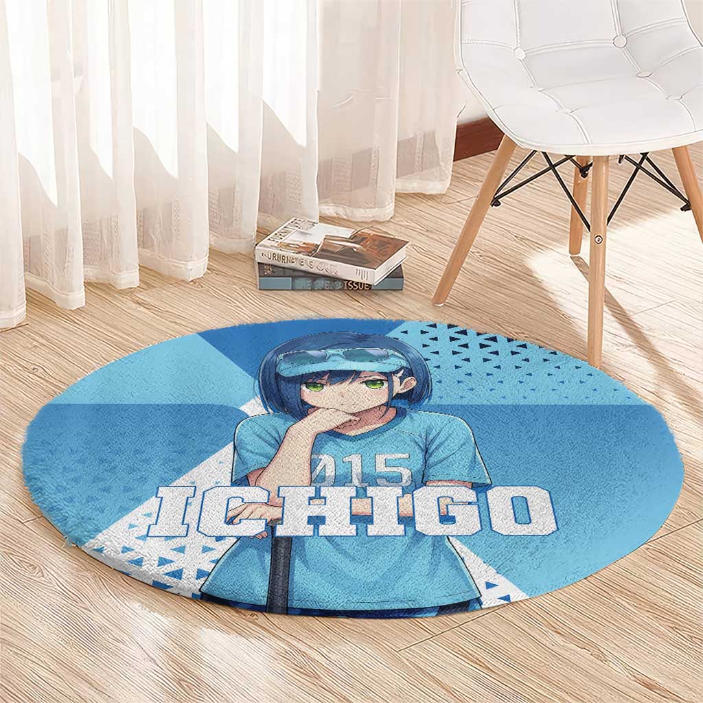 Ichigo Round Carpet Cool Blue Baseball Anime Style