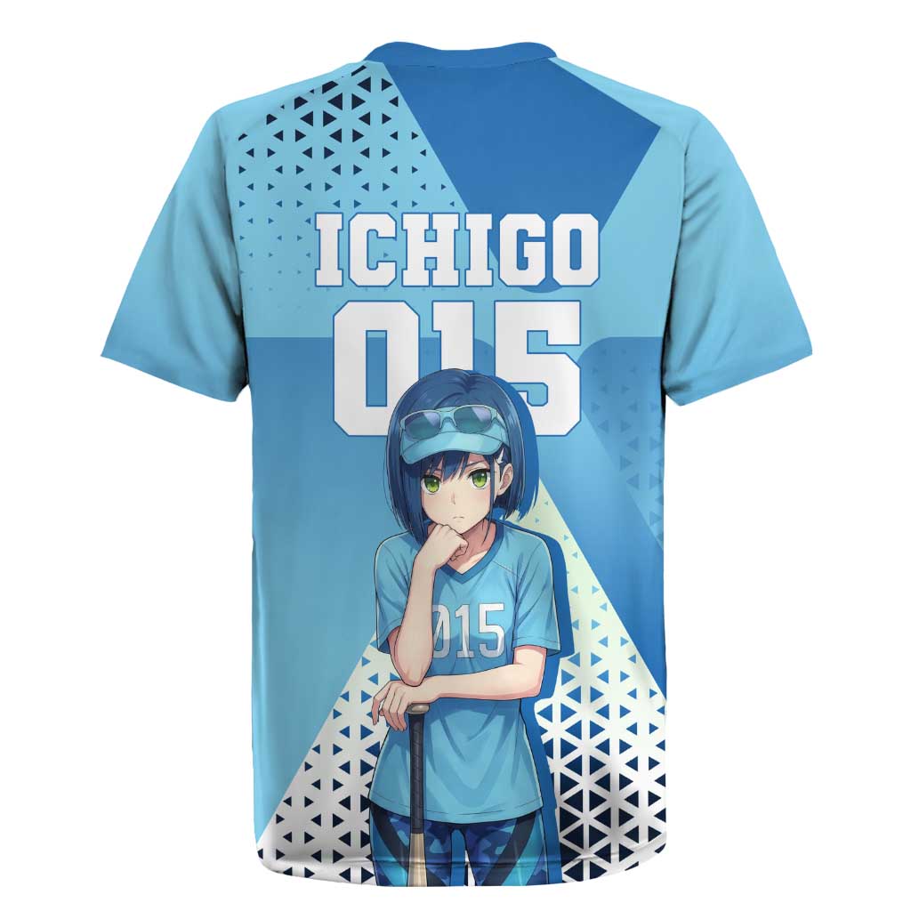 Ichigo Rugby Jersey Cool Blue Baseball Anime Style