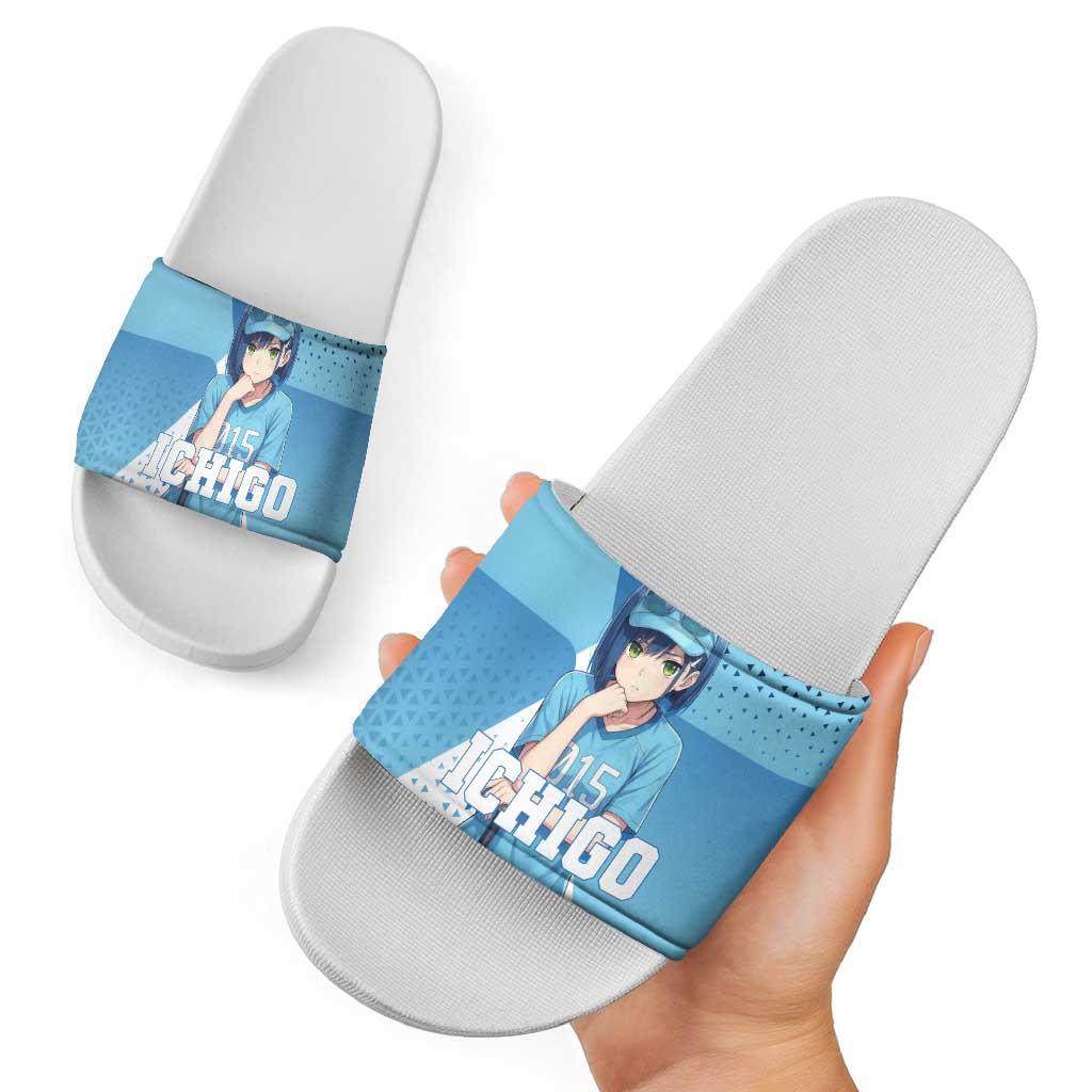 Ichigo Slide Sandals Cool Blue Baseball Anime Style