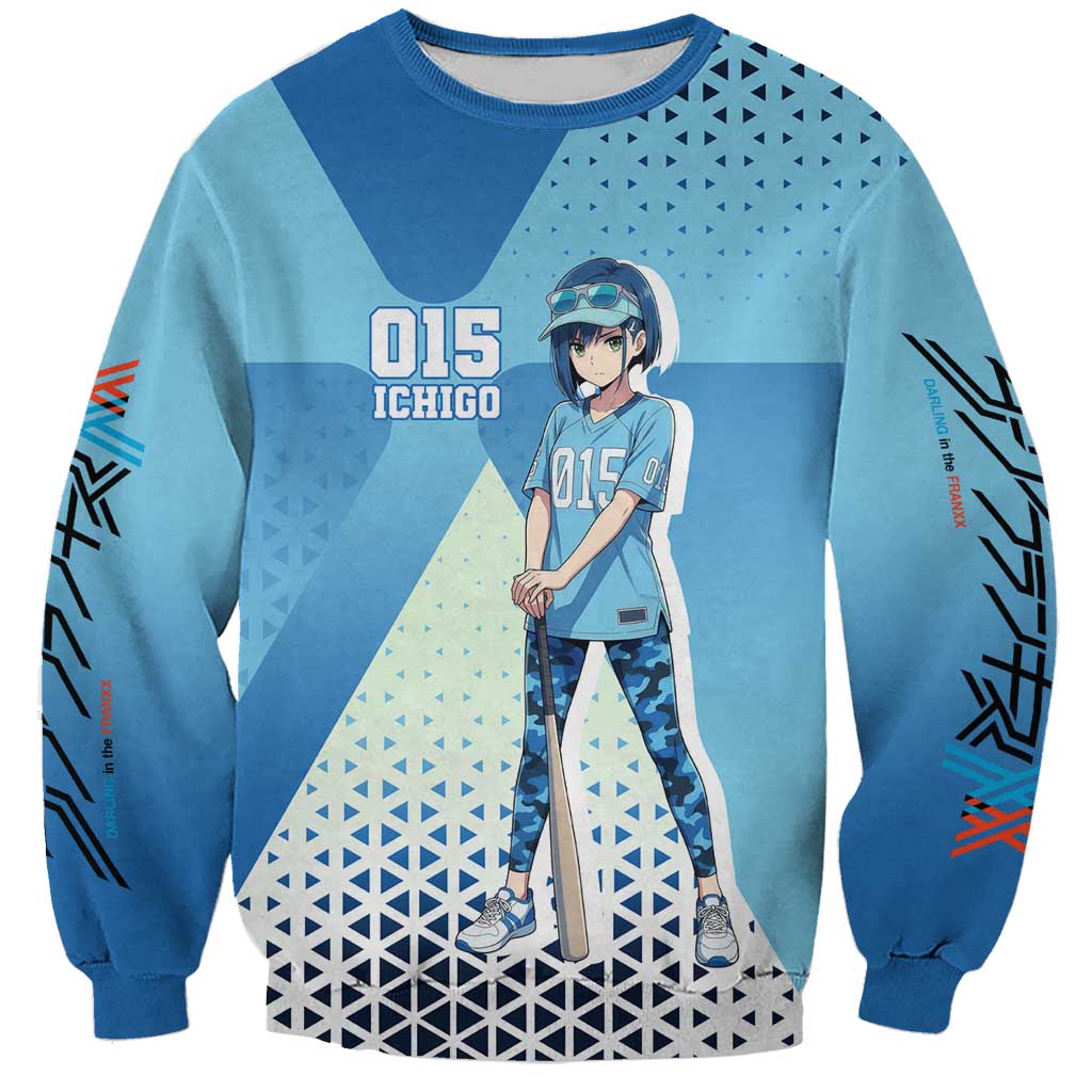 Ichigo Sweatshirt Cool Blue Baseball Anime Style